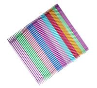 Akozon Ergonomisches Doppelspitz-Stricknadel-Set aus Aluminium, 55 Stück, Glänzende Metall-Webnadeln, 20 Cm, für den Haushalt, Ideal für Strickprojekte und Perfektes für