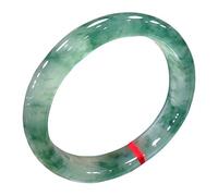AKT Grüner Jade Armband Armreif für Frauen Handgeschnitzte Smaragd Armreifen Lady Schmuck, Echte Natürliche Jade der Klasse A,52-54mm