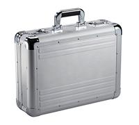 Aktenkoffer (7) D208 Alu-silber 15,4" Attachèkoffer LUXUS für Manager 45cm Dermata/lefox -