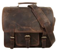 Aktentasche BAGAN "BAGAN Herren, Damen Aktentasche echt Leder", Gr. B/H/T: 35cm x 32cm x 10cm onesize, braun, Leder, Taschen, echt Leder (62466762-0) braun