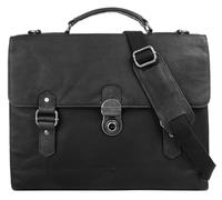 Aktentasche BODENSCHATZ "BODENSCHATZ Herren, Damen Aktentasche echt Leder", Gr. B/H/T: 36cm x 32cm x 9cm onesize, schwarz, Leder, Strukturmuster, Taschen, echt Leder (26927510-0) schwarz
