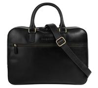 Aktentasche BUGATTI "BUGATTI Herren, Damen Aktentasche REMO echt Leder", Gr. B/H/T: 40cm x 29cm x 9cm onesize, schwarz, Leder, leicht glänzend, unifarben, Taschen, echt Leder (12011226-0) schwarz