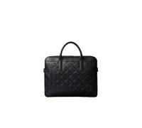 Aktentasche CALVIN KLEIN "EMBLEM AOP DEBOSS COMMUTER", Gr. B/H/T: 36cm x 28,5cm x 7cm, schwarz, Lederimitat, bedruckt, Taschen, Unisex Businesstasche, Laptoptasche mit abnehmbarem Schulterriemen (6984