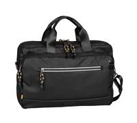 Aktentasche CAMEL ACTIVE "Explore", Damen, Gr. B/H/T: 40cm x 28cm x 16cm, schwarz, Polyester, bedruckt, beschichtet, clean, Taschen, Laptoptasche mit reflektierende Reißverschlüssen (74655238-0) schwa