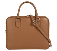 Aktentasche CLUTY, Damen, Gr. B/H/T: 35cm x 28cm x 13cm onesize, braun (cognac), Leder, leicht glänzend, unifarben, Taschen, echt Leder, Made in Italy (13875943-0) cognac