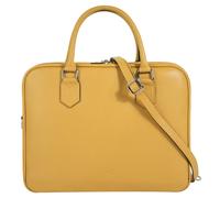 Aktentasche CLUTY, Damen, Gr. B/H/T: 35cm x 28cm x 13cm onesize, gelb, Leder, leicht glänzend, unifarben, Taschen, echt Leder, Made in Italy (63330503-0) gelb