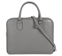 Aktentasche CLUTY, Damen, Gr. B/H/T: 35cm x 28cm x 13cm onesize, grau, Leder, leicht glänzend, unifarben, Taschen, echt Leder, Made in Italy (10234501-0) grau