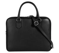 Aktentasche CLUTY, Damen, Gr. B/H/T: 35cm x 28cm x 13cm onesize, schwarz, Leder, leicht glänzend, unifarben, Taschen, echt Leder, Made in Italy (43636010-0) schwarz