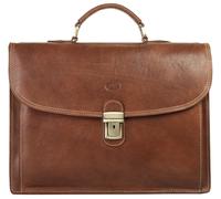 Aktentasche PIKÉ, Damen, Gr. B/H/T: 41cm x 32cm x 14cm onesize, braun, Leder, gepflegt, Taschen, echt Leder, Made in Italy (319166-0) braun