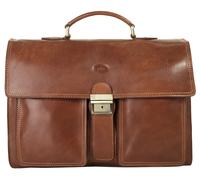 Aktentasche PIKÉ, Damen, Gr. B/H/T: 42cm x 30cm x 15cm onesize, braun, Leder, gepflegt, Taschen, echt Leder, Made in Italy (638615-0) braun