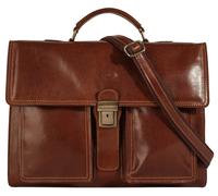 Aktentasche PIKÉ, Herren, Gr. B/H/T: 42cm x 30cm x 15cm onesize, braun, Leder, gepflegt, Taschen, echt Leder, Made in Italy (638615-0) braun