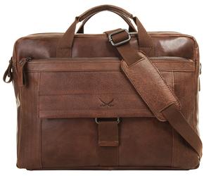 Aktentasche SANSIBAR, Gr. B/H/T: 42cm x 30cm x 13cm onesize, braun, Leder, Taschen, echt Leder (82191106-0) braun