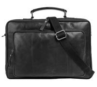 Aktentasche SANSIBAR "SANSIBAR Herren, Damen Aktentasche echt Leder", Gr. B/H/T: 39cm x 28cm x 5cm onesize, schwarz, Leder, leicht glänzend, unifarben, Taschen, echt Leder (90411051-0) schwarz