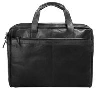 Aktentasche SPIKES & SPARROW, Damen, Gr. B/H/T: 40cm x 29cm x 10cm onesize, schwarz, Leder, beschichtet, glänzend, Taschen Aktentasche, echt Leder (34943312-0)