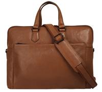 Aktentasche X-ZONE "X-ZONE Herren, Damen Aktentasche echt Leder", Gr. B/H/T: 35cm x 30cm x 4cm onesize, braun (cognac), Leder, leicht glänzend, unifarben, Taschen, echt Leder (32085362-0) cognac