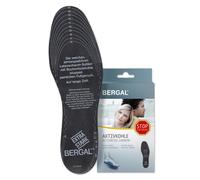 BERGAL AKTIVKOHLE 1 Paar Einlegesohlen gegen Schweißfüße für hygienisch frische Schuhe und Füße, Schuheinlagen zur Klimaregulierung, auch für Sport- und Arbeitsschuhe, handwaschbar und zuschneidbar