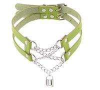 AKYLDI Verstellbares PU-Leder-Kettenschloss Halsband Gothic Halskette Schnalle Halszubehör Punk Choker