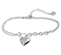 Akzent Antonia Damen-Armband Edelstahl Herz Liebe 17 cm + 9 cm 5030542 (silberfarbig)