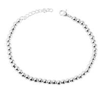 Akzent Damen-Kugelarmband Silberfarbig Edelstahl Karabiner 5030278