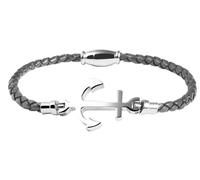 Akzent Armband Damen - Premium Armband Damen in Grau aus Kunstleder, 100% Wasserfest & Hautverträglich
