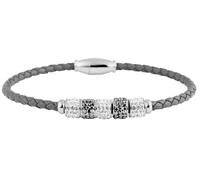 Akzent Armband Damen - Premium Armband Damen in Grau aus Leder, 100% Wasserfest & Hautverträglich