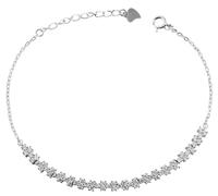 Akzent Armband Damen - Premium Armband Damen in Schwarz aus 925/- Silber, rhodiniert, 100% Wasserfest & Hautverträglich
