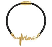 Akzent Armband Damen - Premium Armband Damen in Schwarz aus Leder, 100% Wasserfest & Hautverträglich