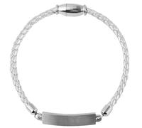 Akzent Armband Damen - Premium Armband Damen in Silber aus Kunstleder, 100% Wasserfest & Hautverträglich