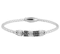 Akzent Armband Damen - Premium Armband Damen in Silber aus Leder, 100% Wasserfest & Hautverträglich