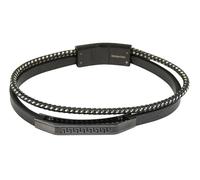 Akzent Armband Herren - Premium Armband Herren in Schwarz aus Kunstleder, 100% Wasserfest & Hautverträglich