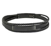 Akzent Armband Herren - Premium Armband Herren in Schwarz aus Kunstleder, 100% Wasserfest & Hautverträglich
