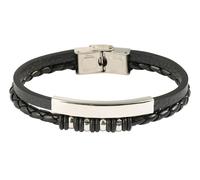 Akzent Armband Herren - Premium Armband Herren in Schwarz aus Kunstleder, 100% Wasserfest & Hautverträglich