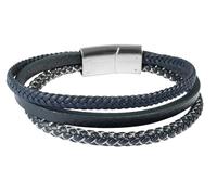 Akzent Armband Herren - Premium Armband Herren in Schwarz aus Kunstleder, 100% Wasserfest & Hautverträglich
