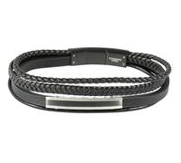 Akzent Armband Herren - Premium Armband Herren in Schwarz aus Kunstleder, 100% Wasserfest & Hautverträglich
