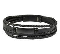 Akzent Armband Herren - Premium Armband Herren in Schwarz aus Kunstleder, 100% Wasserfest & Hautverträglich