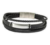 Akzent Armband Herren - Premium Armband Herren in Schwarz aus Kunstleder, 100% Wasserfest & Hautverträglich