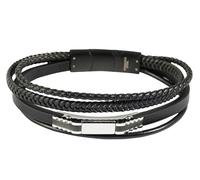 Akzent Armband Herren - Premium Armband Herren in Schwarz aus Kunstleder, 100% Wasserfest & Hautverträglich