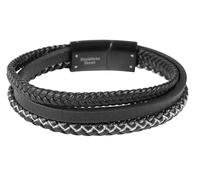 Akzent Armband Herren - Premium Armband Herren in Schwarz aus Kunstleder, 100% Wasserfest & Hautverträglich