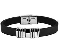 Akzent Armband Herren - Premium Armband Herren in Schwarz aus Leder, 100% Wasserfest & Hautverträglich