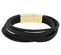 Akzent Armband Herren - Premium Armband Herren in Schwarz aus Leder, 100% Wasserfest & Hautverträglich