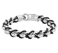 Akzent Armband Herren - Premium Armband Herren in Schwarz aus Leder, 100% Wasserfest & Hautverträglich