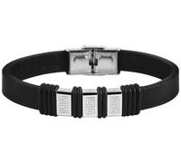 Akzent Armband Herren - Premium Armband Herren in Schwarz aus Leder, 100% Wasserfest & Hautverträglich