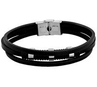 Akzent Armband Herren - Premium Armband Herren in Schwarz aus Leder, 100% Wasserfest & Hautverträglich