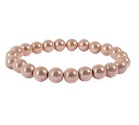 Akzent Armband mit Farbenfrohen Kunstperlen in 8, 10 und 12mm - Elastisches Sommer Kugelarmband in 13 Farben Geschenkidee (Perlendurchmesser: 10mm, Hellrosa)