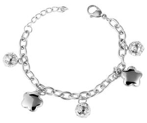 Akzent Armband mit Kugel-Kleeblatt Anhänger glänzend 20 cm