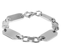 Akzent Armband Unisex aus Edelstahl in Silber, 100% Wasserfest & Hautverträglich
