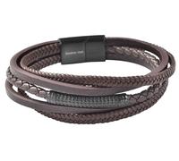 Akzent Armband Unisex - Premium Armband Unisex in Braun aus Kunstleder, 100% Wasserfest & Hautverträglich