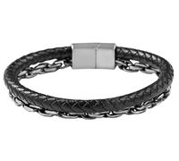 Akzent Armband Unisex - Premium Armband Unisex in Schwarz aus Kunstleder, 100% Wasserfest & Hautverträglich
