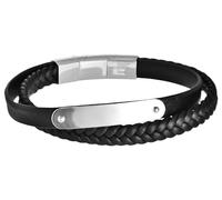 Akzent Armband Unisex - Premium Armband Unisex in Schwarz aus Leder, 100% Wasserfest & Hautverträglich