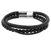 Akzent Armband Unisex - Premium Armband Unisex in Schwarz aus Leder, 100% Wasserfest & Hautverträglich